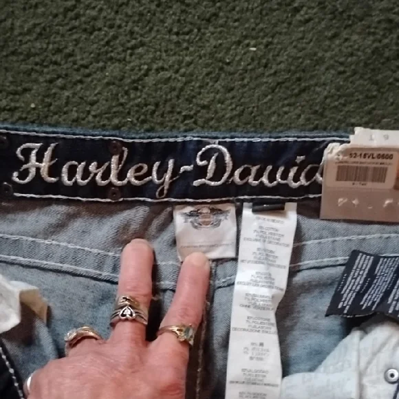 Harley-Davidson Dark Blue Jeans with Silver Embroidery - Picture 4 of 6
